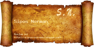 Sipos Norman névjegykártya