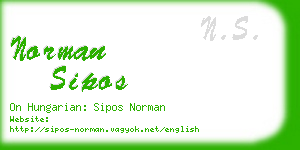 norman sipos business card